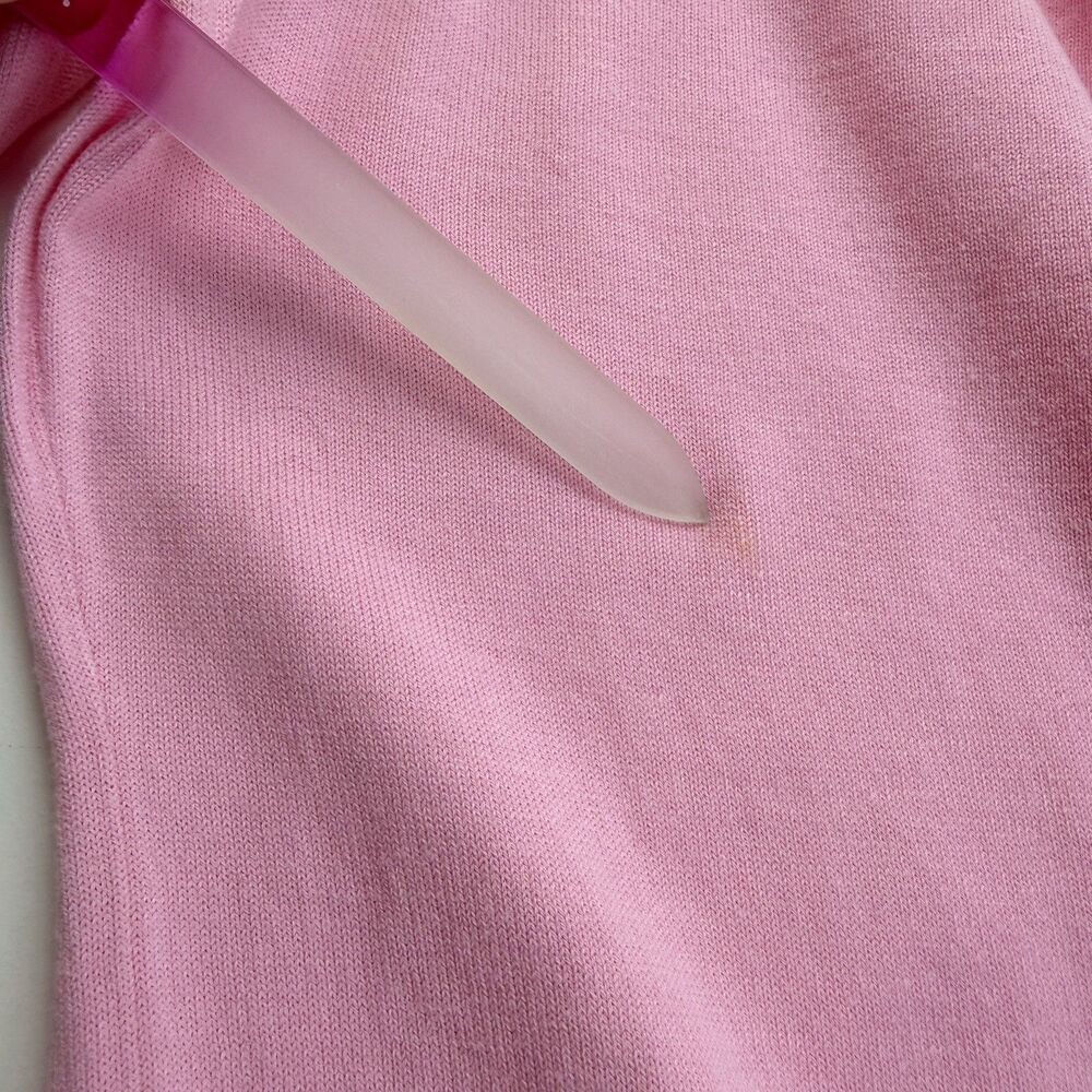 Talbots Cardigan XL Pink Scalloped Knit Sweater 3/4 Sleeve Barbiecore Coquette - Picture 6 of 11